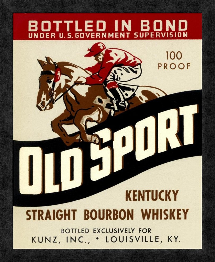 "Old Sport Kentucky Straight Bourbon Whiskey"  by Vintage Booze Labels, 20x24"