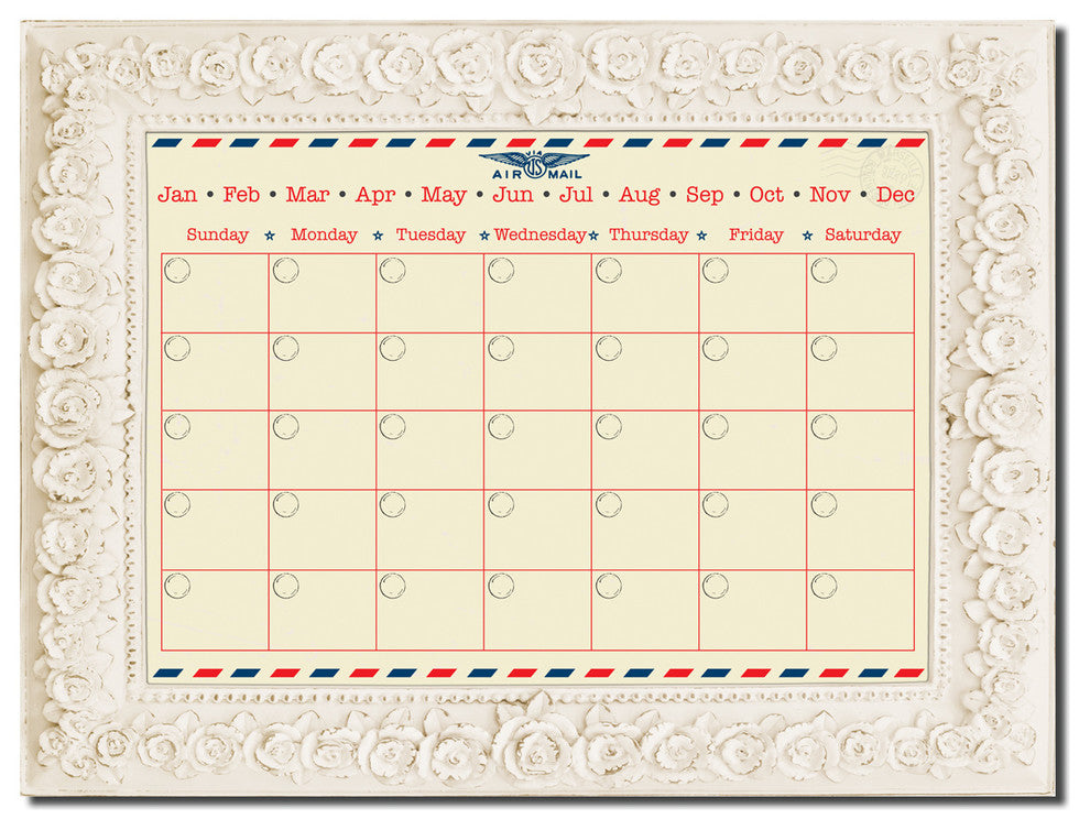 R2H Methods 'Postal' Dry Erase Monthly Calendar on ArtPlexi, 16"x20"