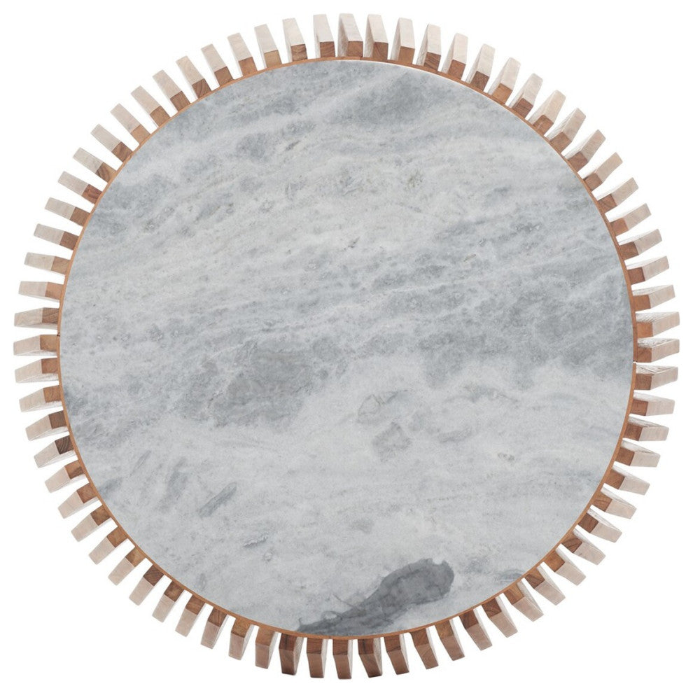 Safavieh Couture Luanne Marble Top Coffee Table Natural/Light Grey