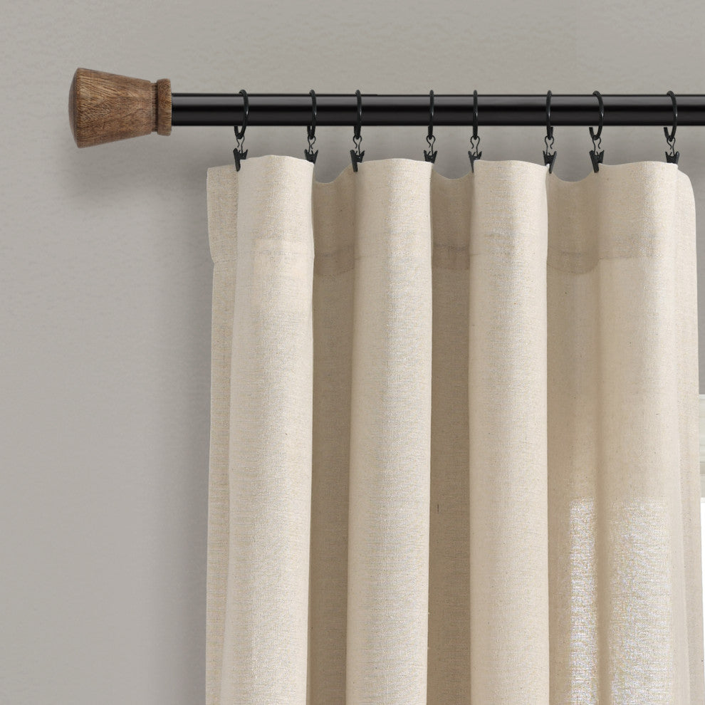 Linen Button Single Window Panel, Dark Linen, 95"x40"