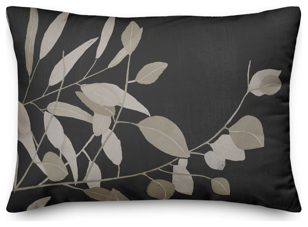 Black and White Greenery II 14"x20" Spun Poly Pillow