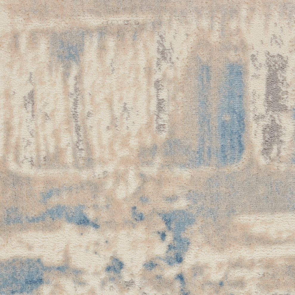 Nourison Solace 8' x 10' Ivory/Grey/Blue Modern Indoor Area Rug
