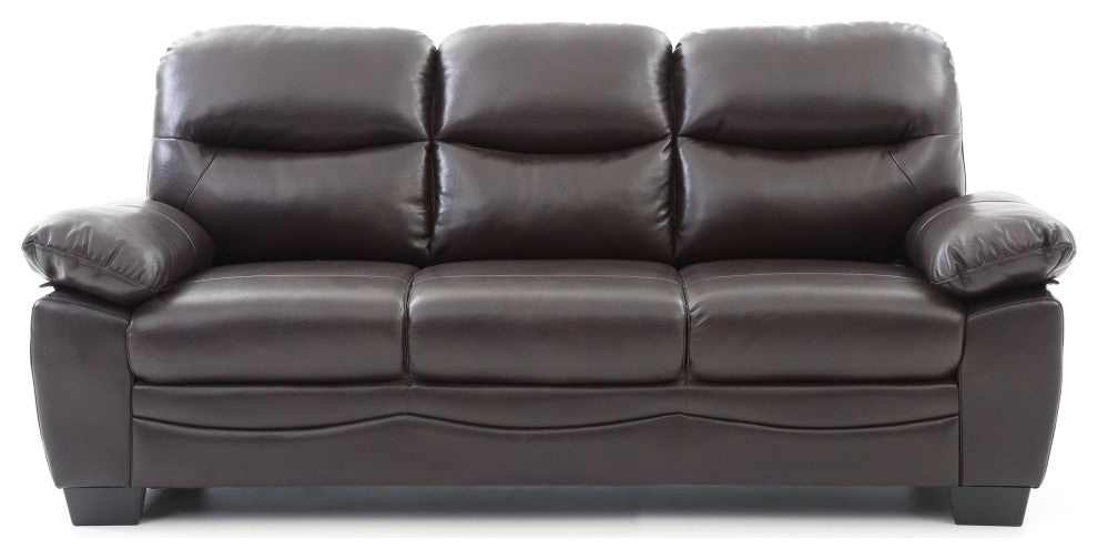 Nipomo Faux Leather Sofa, Dark Brown