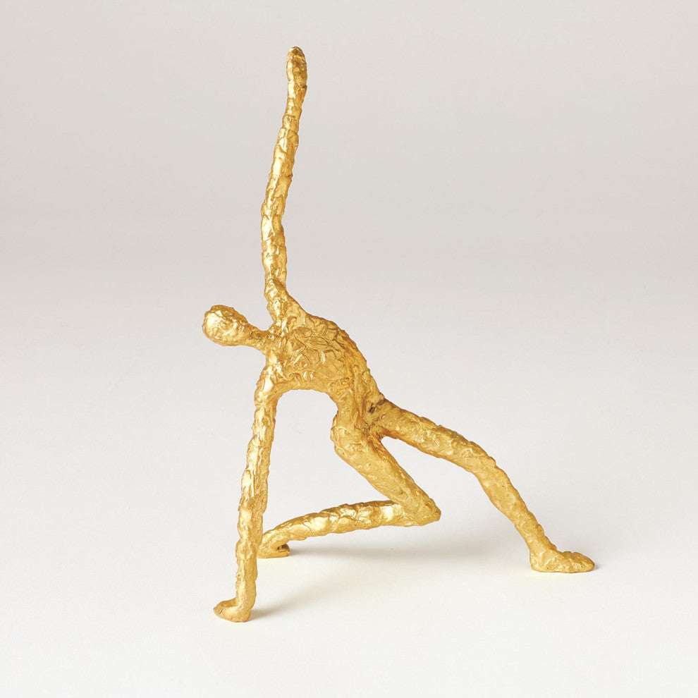 Figural Male Dancer, Yoga, Textured Gold