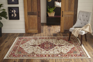 Lenox LE-02 Machine Made Red Area Rug 5'x5' Round