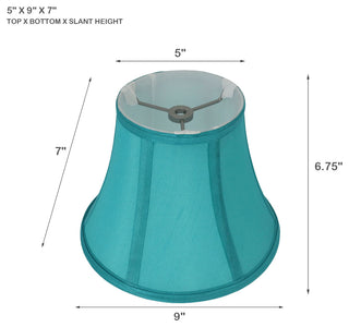 Bell Lamp Shade, 5x9x7", Teal, Set of 2