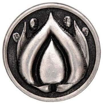 Hope Blossom Knob Antique Brass, Brilliant Pewter