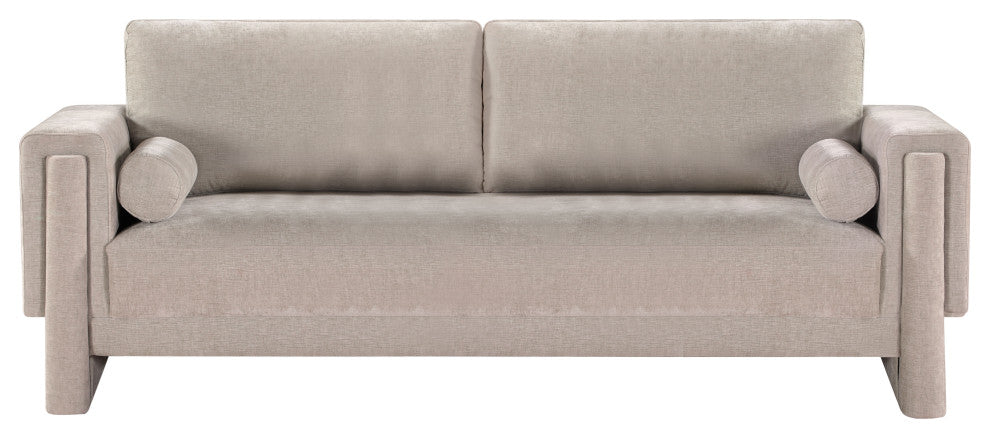Madeline Chenille Fabric Upholstered Chair, Beige, Sofa