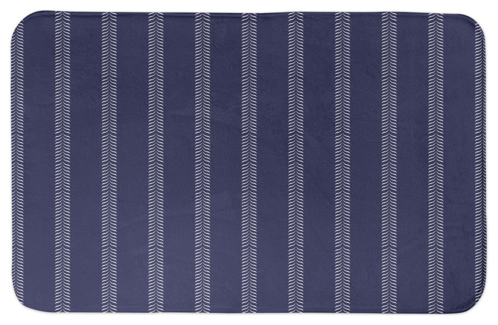 Navy Lines 21x34 Bath Mat