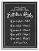 Stupell Industries Kitchen Rules Chalkboard Vintage Sign, 16 x 20