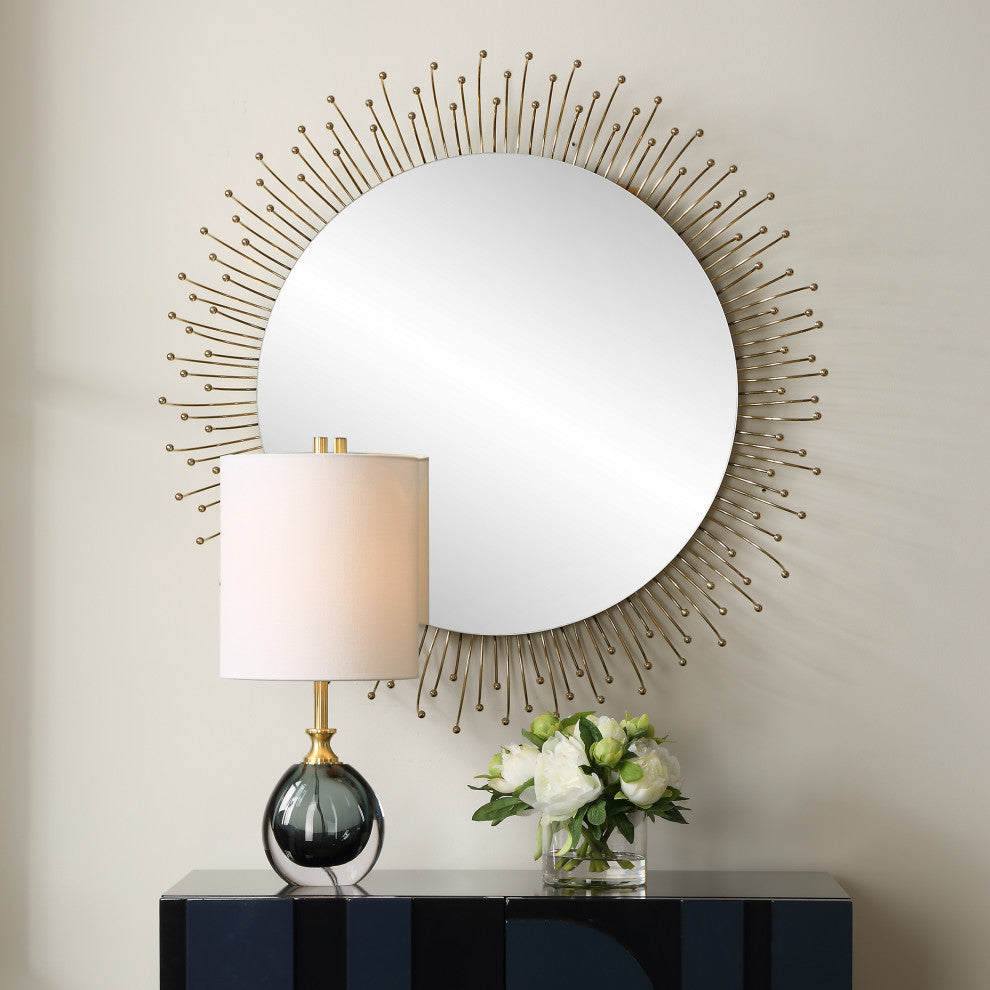 Uttermost Aga Round Gold Mirror