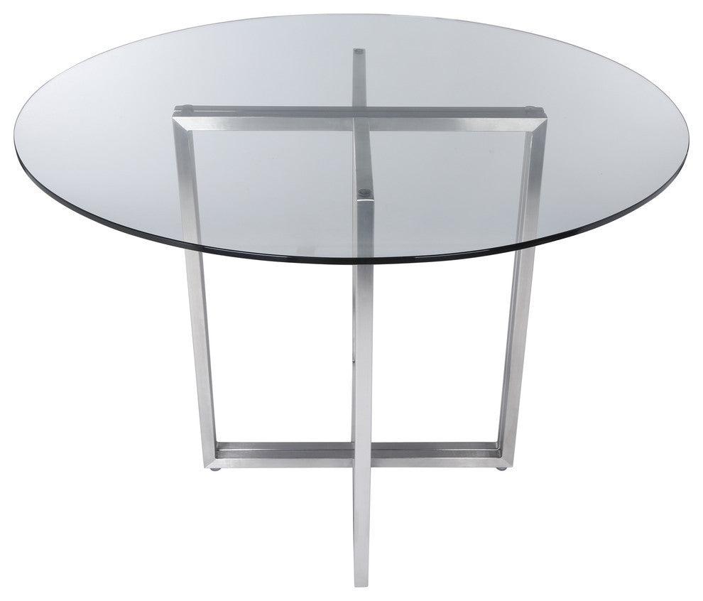Legend Dining Table Bases Only, Brushed Stainless Steel