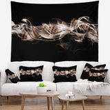 Fractal White Smoke Contemporary Wall Tapestry, 39"x32"
