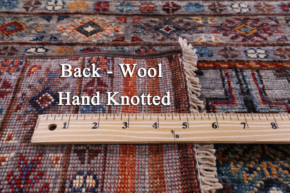 8' 0" X 10' 1" Khorjin Super Kazak Handmade Wool Rug - Q12304