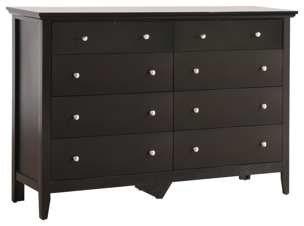 Simeon 8-Drawer Dresser, Black