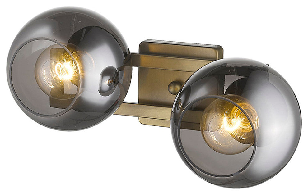 Lunette 2-Light Aged Brass Sconce