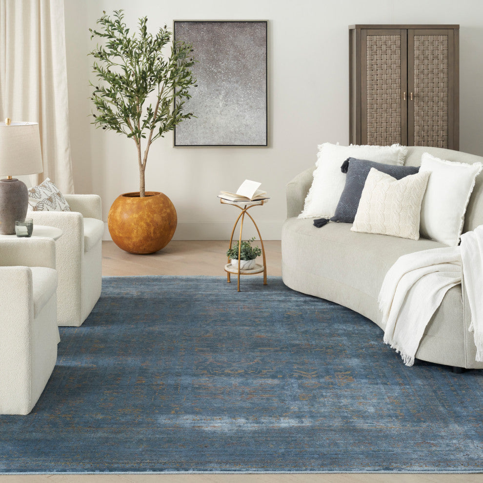 Nourison Luxurious 5'3" x 7'3" Blue Vintage Indoor Rug
