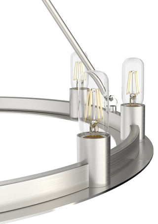 Hunter Saddlewood Brushed Nickel 8 Light Chandelier Ceiling