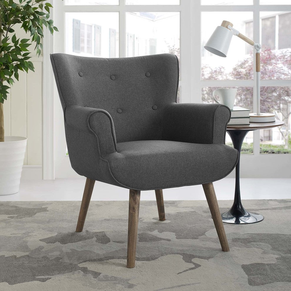 Cloud Upholstered Armchair, Gray