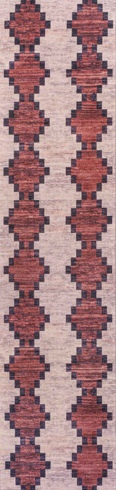Timantii Modern Trellis Kilim Area Rug, 2x8