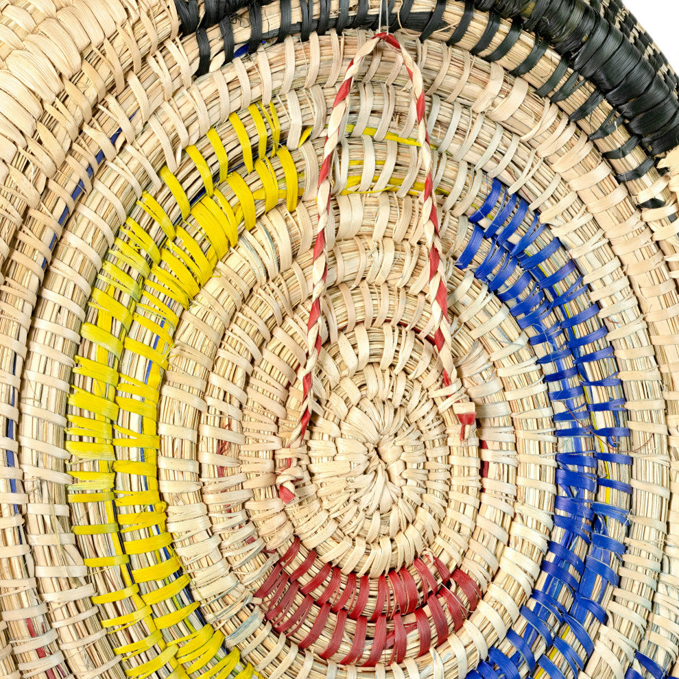 Palm Tray Plate and Wall Art, Artisan Crafted, Malawi, Multicolor, 12"