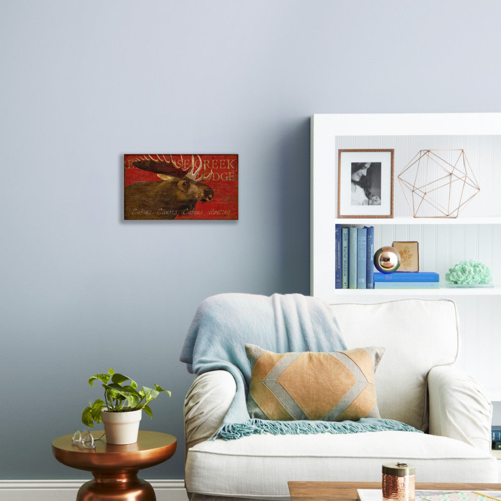 Distressed Moose Wood Wall Decor