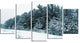 Dark Winter Trees, Landscape Canvas Art Print, 60"x32", 5 Panels