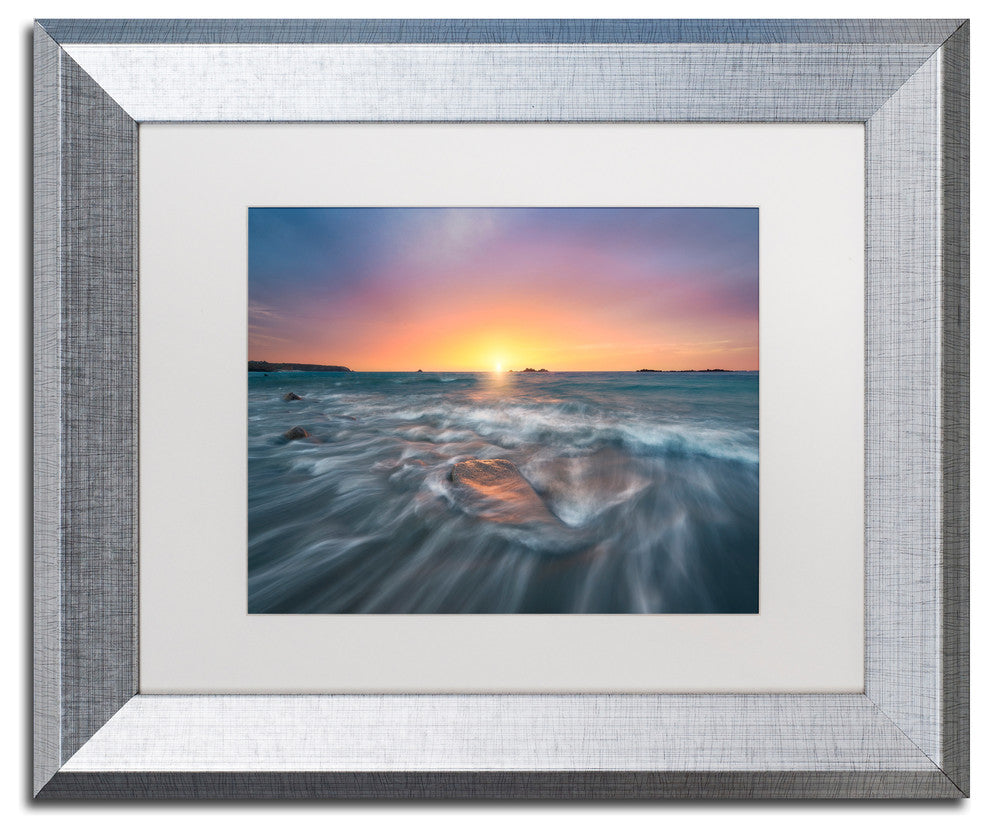 Mathieu Rivrin 'Oceanic Poetry' Matted Framed Art, Silver Frame, White, 14x11