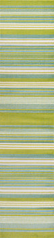 Duxbury Gradient Ticking Striped Green/Blue 2'x8' Runner Rug