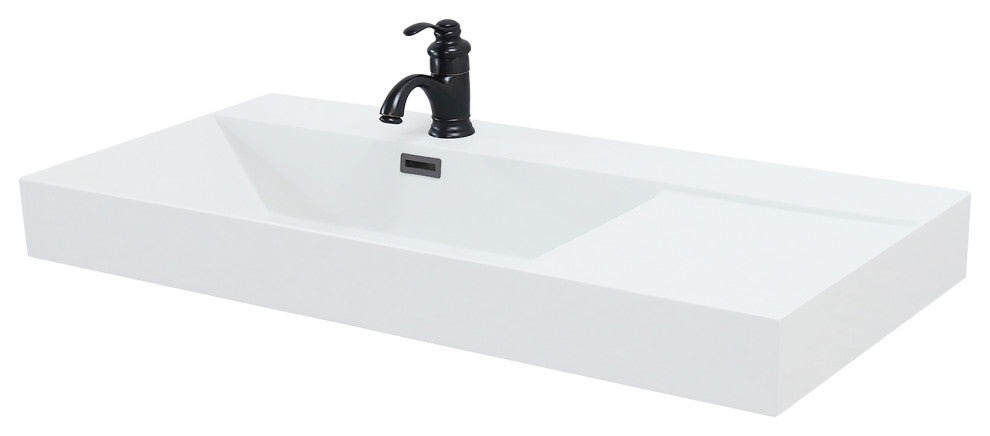 39" Composite Granite Sink Top, White