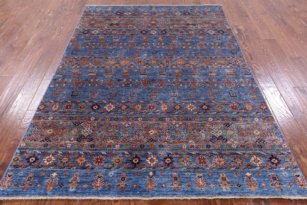 5' 6" X 8' 0" Tribal Persian Gabbeh Handmade Rug Q8028