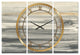 Watercolor Colorfields Ii Glam 3 Panels Metal Clock