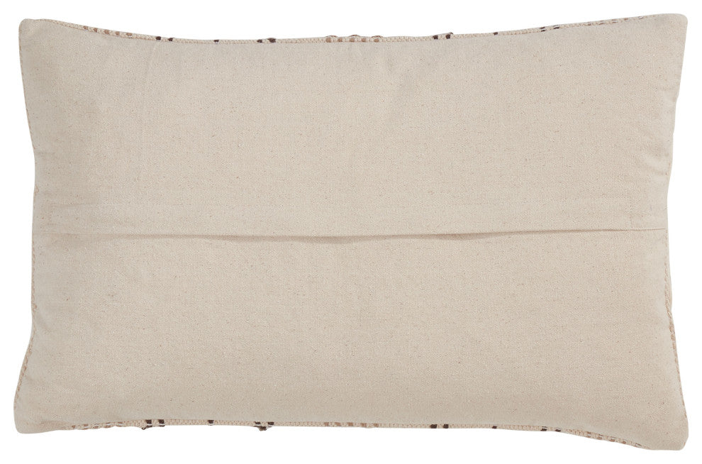 Striped WovenThrow Pillow, Ivory, 13"x20", Down Filled
