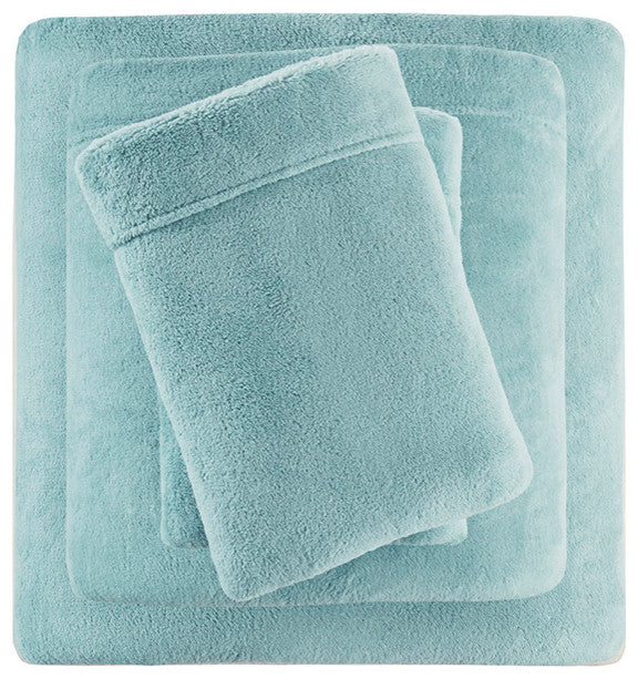 True North by Sleep Philosophy Soloft Plush Sheet Set, Aqua