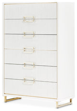 Palm Gate 6-Drawer Chest, Cloud White
