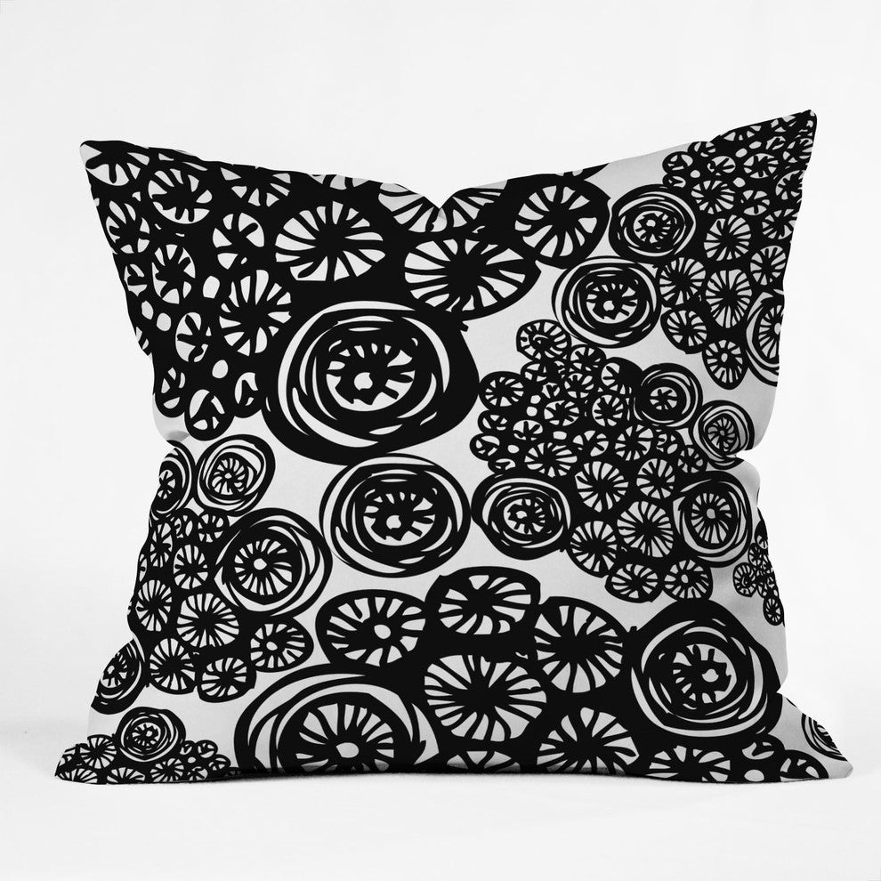 Julia Da Rocha Circo Doodles Outdoor Throw Pillow