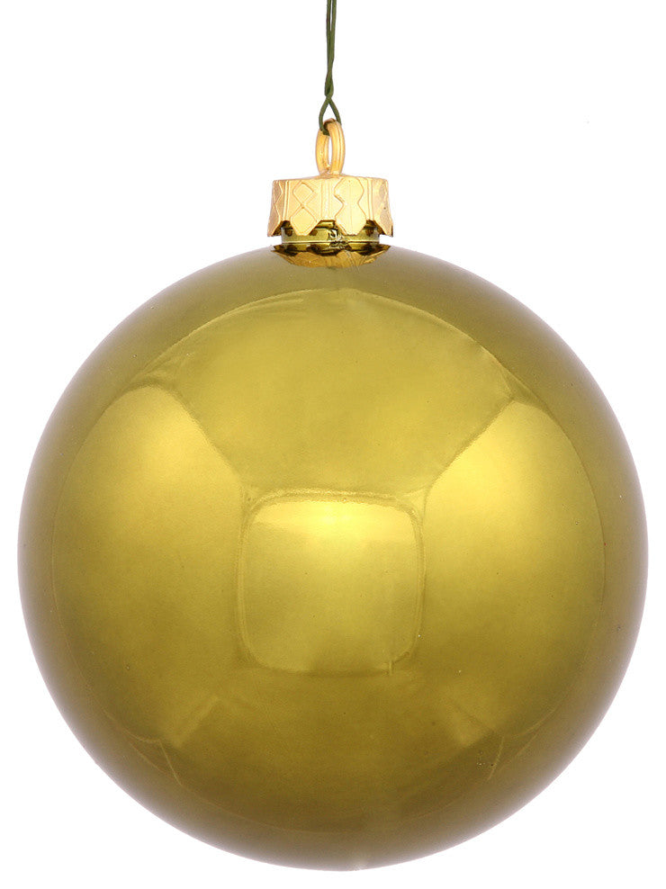 Shiny Olive Green Shatterproof Christmas Ball Ornament 2.4"