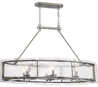 Quoizel FTS638 Fortress 6 Light 39"W Linear Chandelier - Mottled Silver
