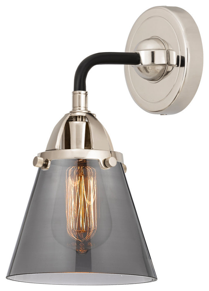 Small Cone Sconce, Black Polished Nickel, Plated Smoke, Plated Smoke