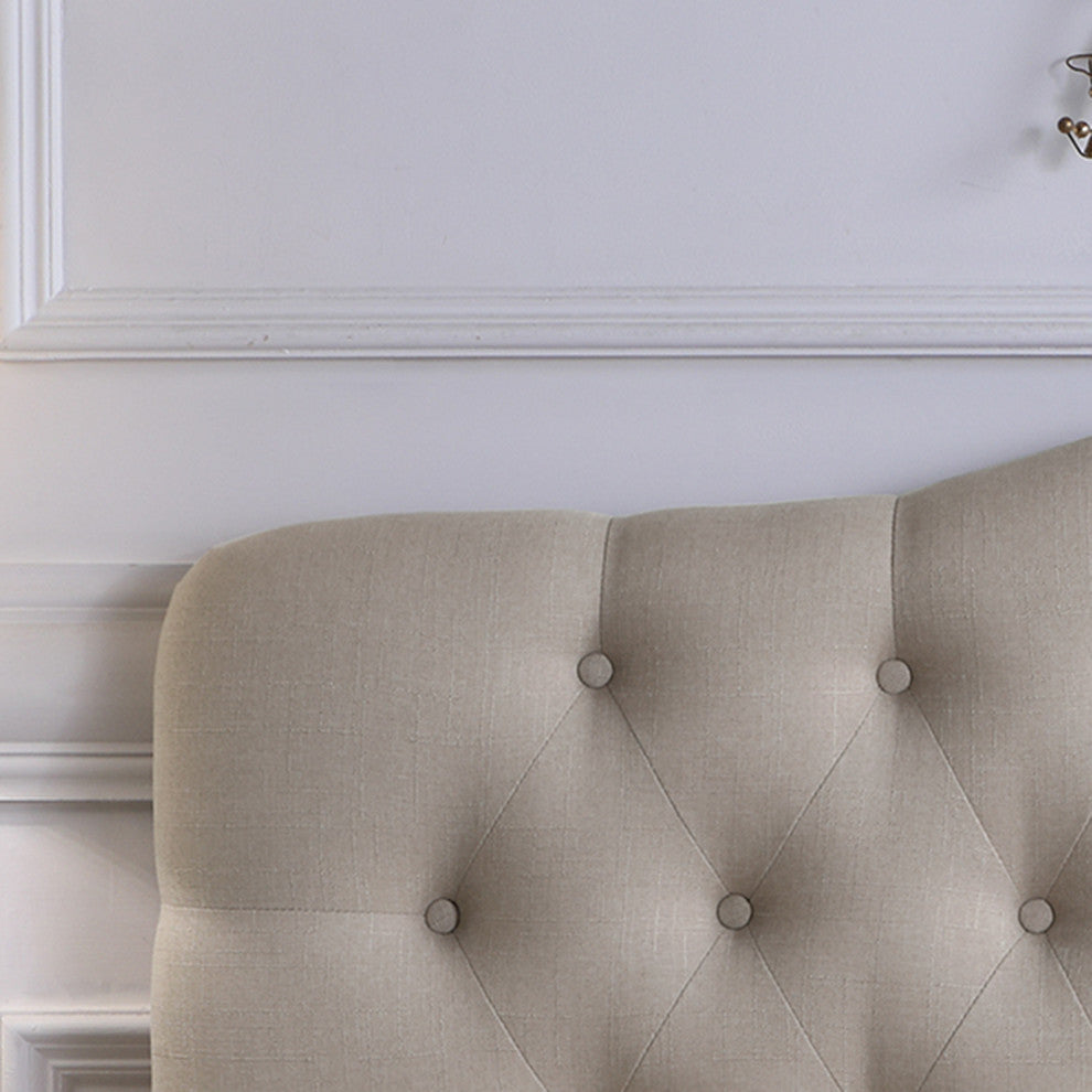 Charlotte Upholstered Panel Headboard, Beige, King