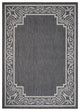 5" x 7" Gray Ornate Border Indoor Outdoor Area Rug