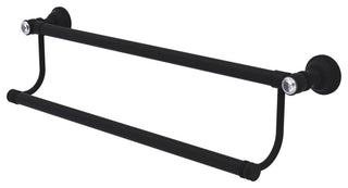 Carolina Crystal 36" Double Towel Bar, Matte Black