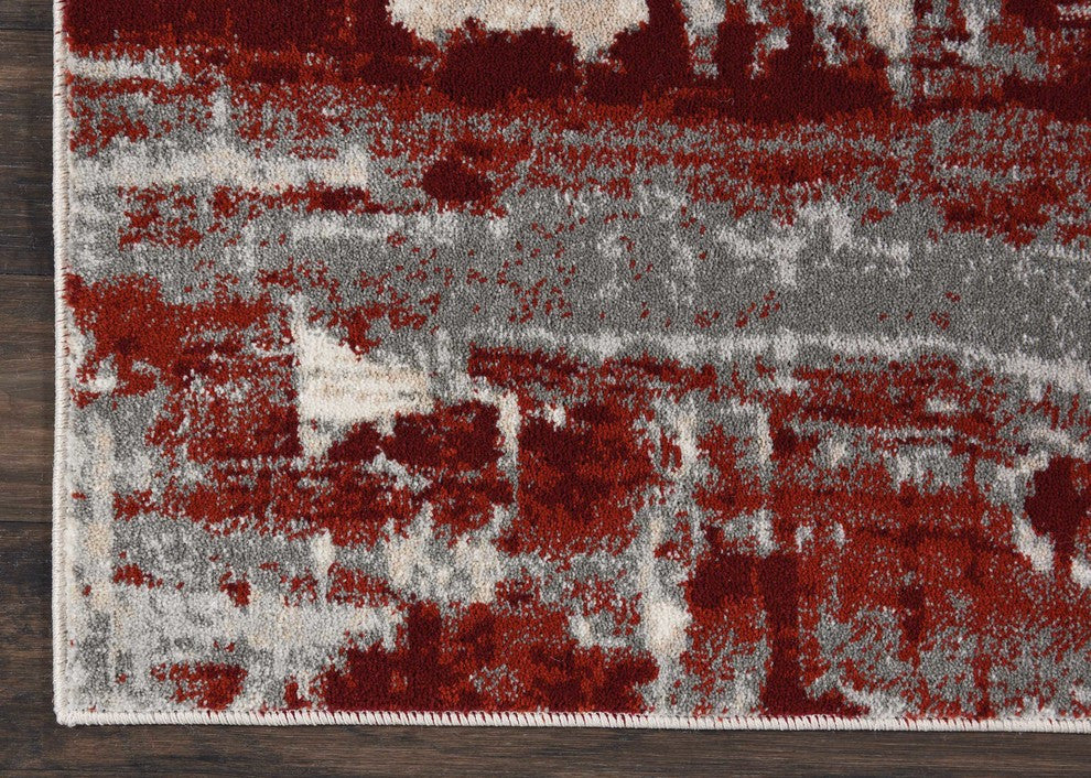 Nourison Maxell Ivory/Red Area Rug, 2'2"x7'6"
