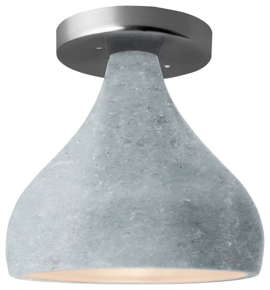 Radiance-Droplet Semi-Flush, Small, Brushed Nickel Metal, Replaceable Bulb