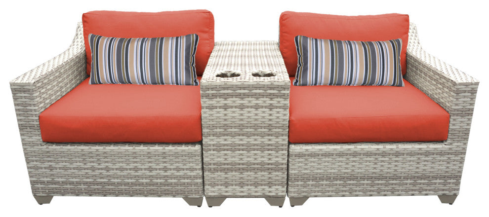 Fairmont 3 Piece Outdoor Wicker Patio Furniture Set 03b
