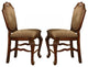 Benzara BM266511 S/2 Counter Height Chair, Fabric Seat and Crown Top, Brown