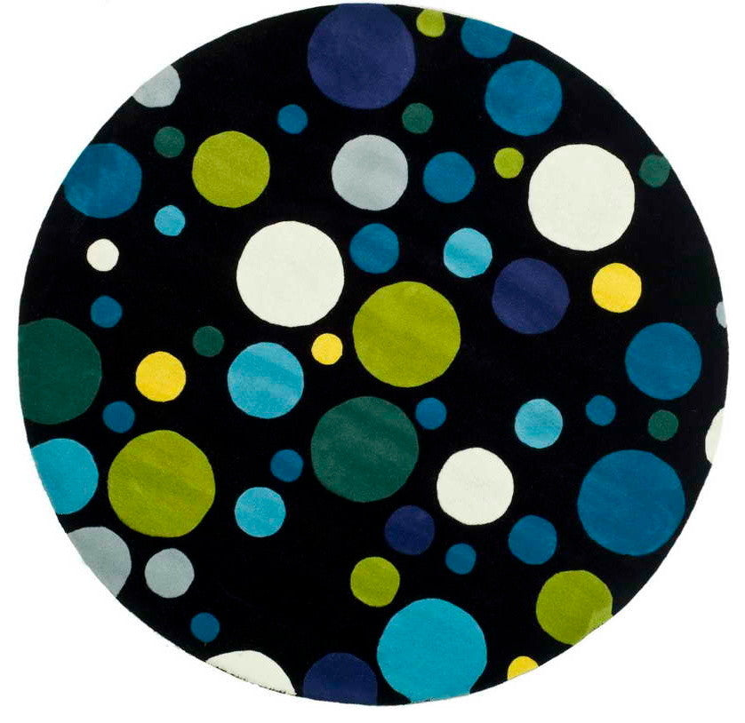 Safavieh Soho soh753b Kids Rug, Black/Multi, 6'0"x6'0" Round