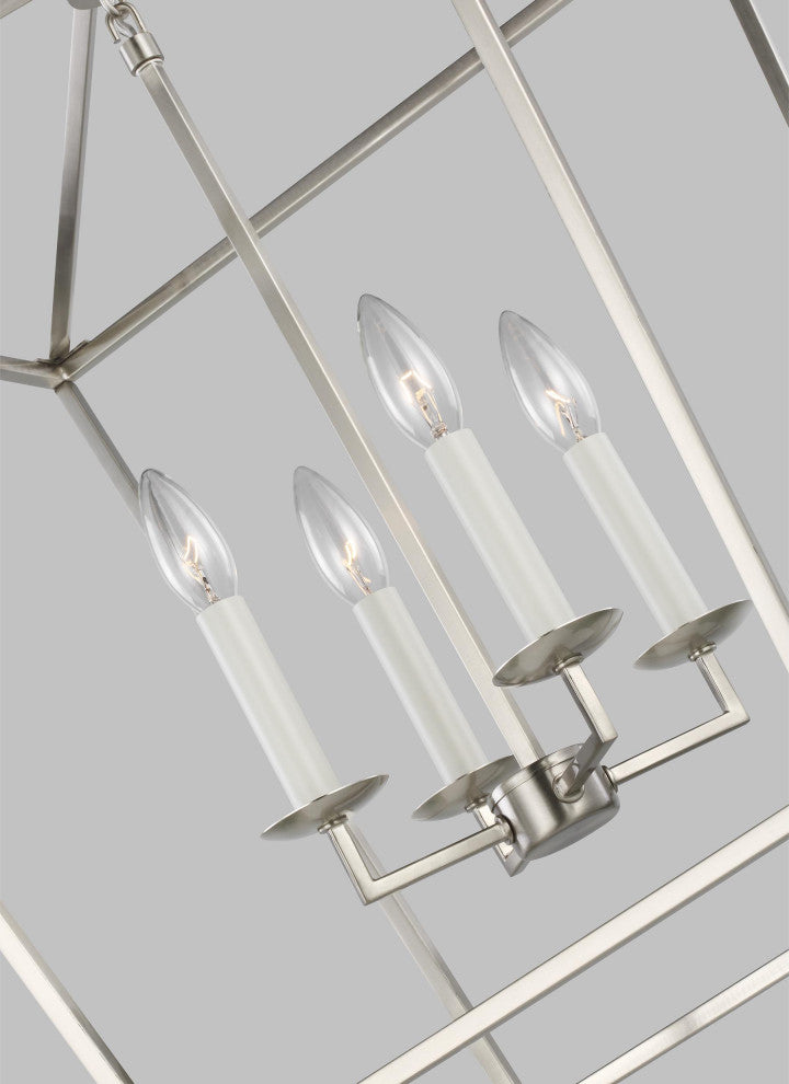 Dianna 4-Light Medium Lantern, Brushed Nickel