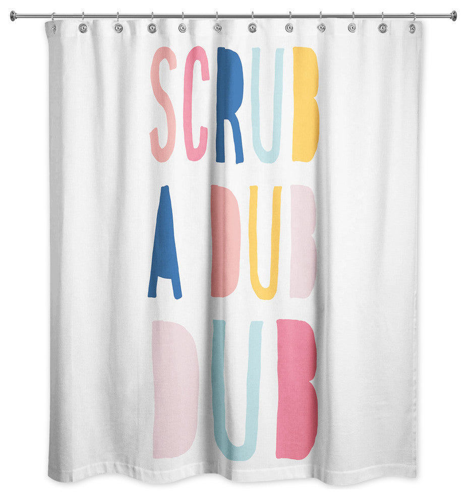 Scrub A Dub Dub Pastel Tones Design 71x74 Shower Curtain