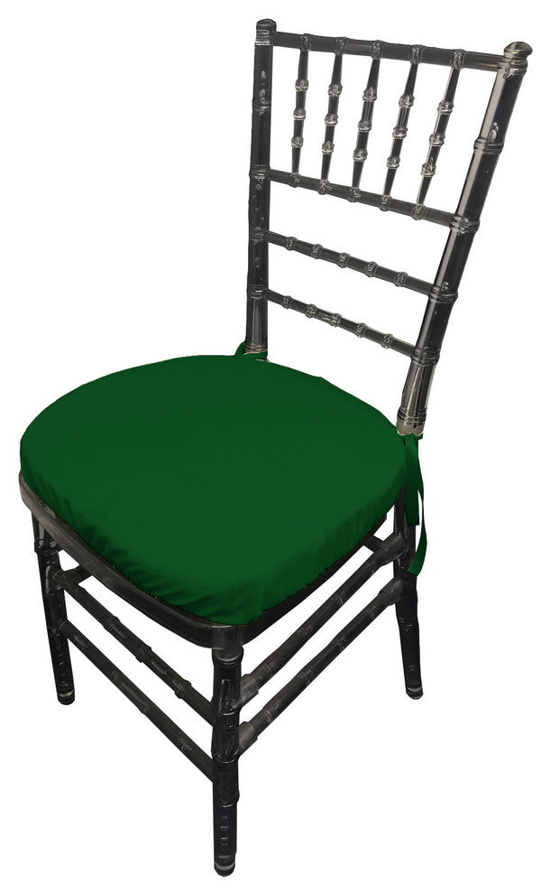 LA Linen Chiavari Chair Cushion Cover, Set of 4, Green Emerald